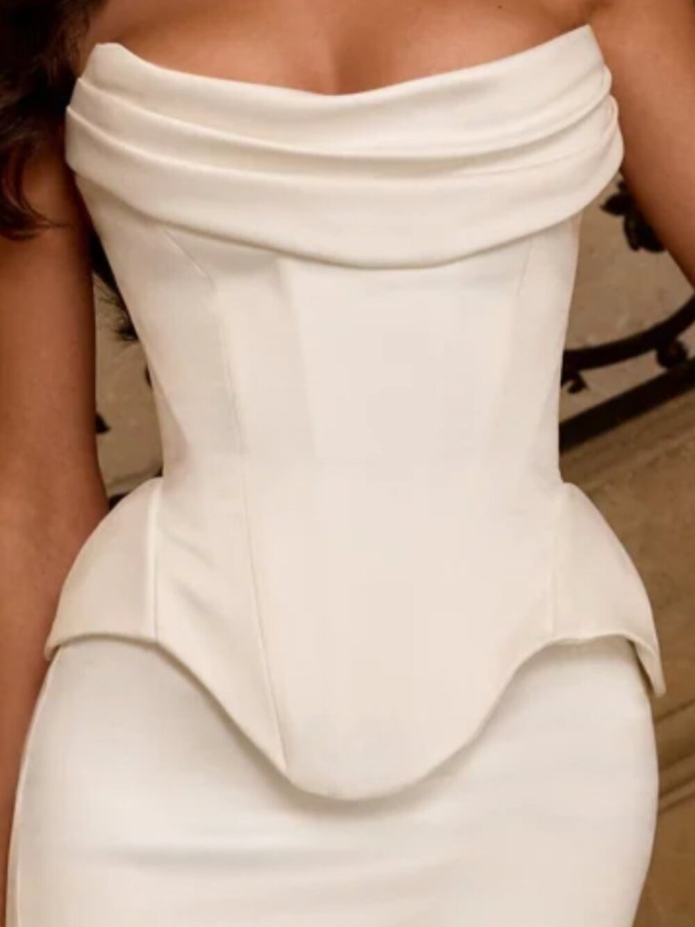 Babyboo Jamila Ivory Satin Bridal Corset Top Size Medium